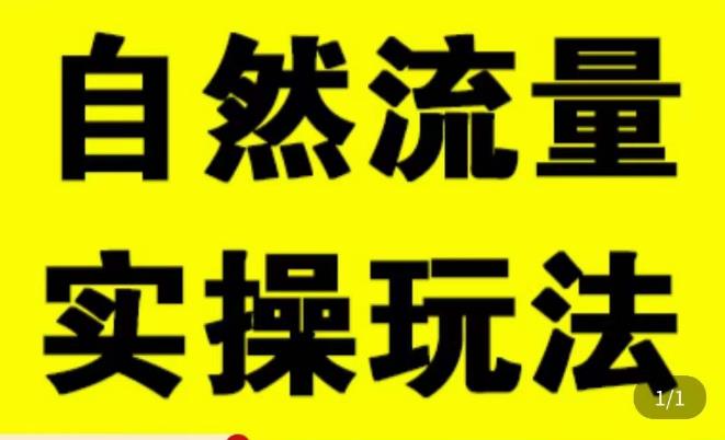 拼多多自然流量天花板，拼多多自然流的实操玩法，自然流量是怎么来的，如何开车带来自然流等知识 - 阿伟资源库-阿伟资源库