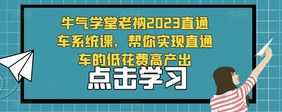 牛气学堂老衲2023直通车系统课，帮你实现直通车的低花费高产出 - 阿伟资源库-阿伟资源库
