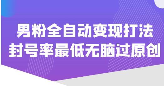 价值1980的男粉全自动变现打法，封号率最低无脑过原创 - 阿伟资源库-阿伟资源库