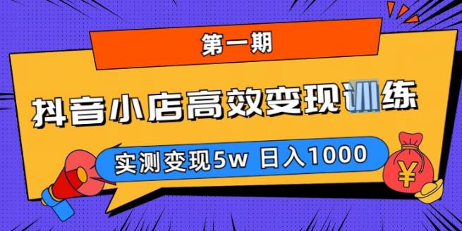 抖音小店高效变现训练营（第一期）,实测变现5w，日入1000【揭秘】 - 阿伟资源库-阿伟资源库