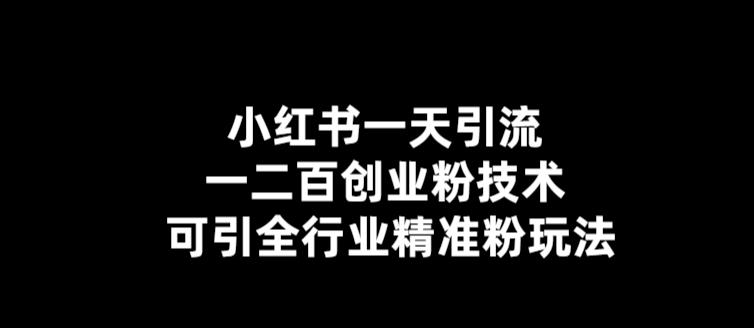小红书一天引流一二百创业粉技术，可引全行业精准粉玩法【仅揭秘】 - 阿伟资源库-阿伟资源库