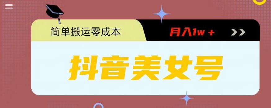 0粉无门槛暴力起号美女号，简单搬运月入1w＋【揭秘】 - 阿伟资源库-阿伟资源库