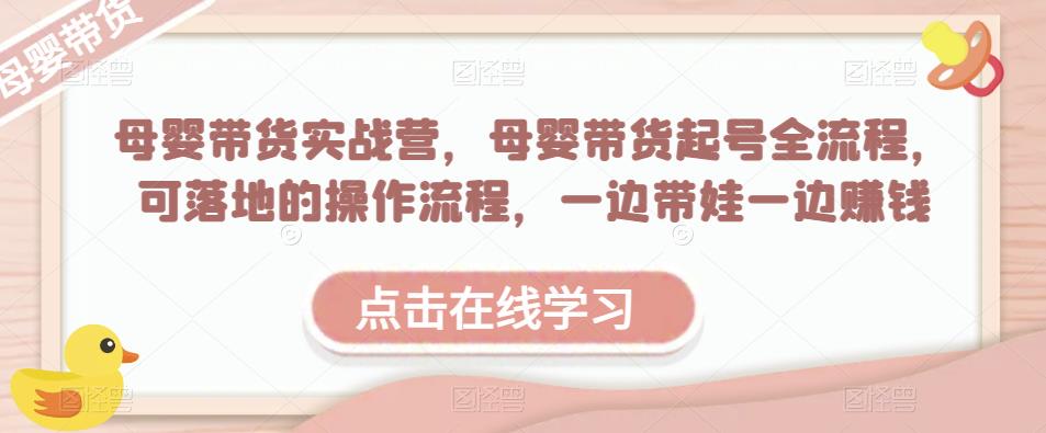 母婴带货实战营，母婴带货起号全流程，可落地的操作流程，一边带娃一边赚钱（附素材） - 阿伟资源库-阿伟资源库