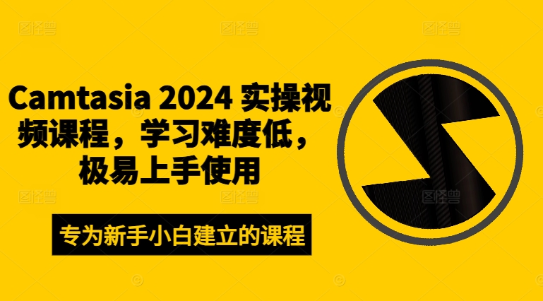Camtasia 2024 实操视频课程，学习难度低，极易上手使用 - 阿伟资源库-阿伟资源库