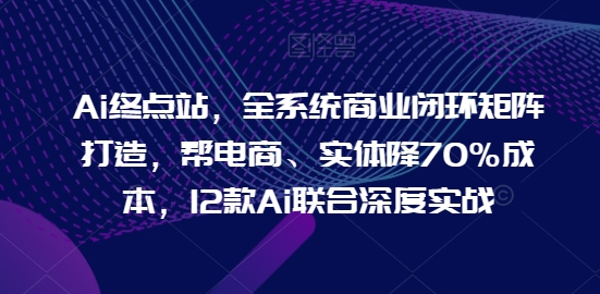 Ai终点站，全系统商业闭环矩阵打造，帮电商、实体降70%成本，12款Ai联合深度实战【0906更新】 - 阿伟资源库-阿伟资源库