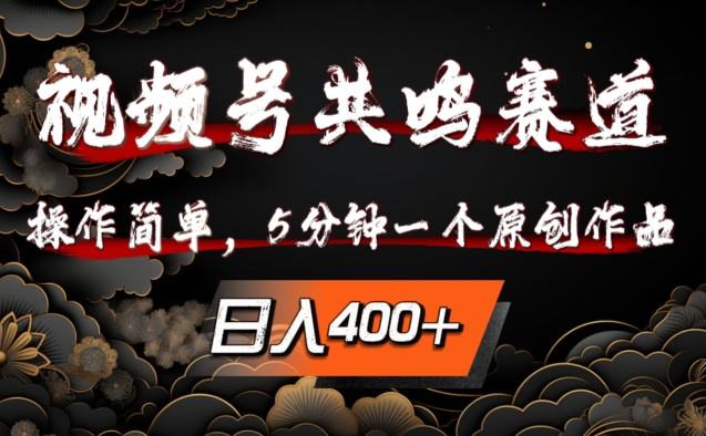 视频号共鸣赛道，操作简单，5分钟1个原创作品，日入几张【揭秘】 - 阿伟资源库-阿伟资源库