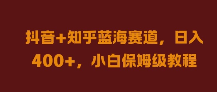 抖音+知乎蓝海赛道，日入几张，小白保姆级教程【揭秘】 - 阿伟资源库-阿伟资源库