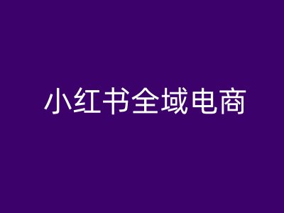 小红书全域电商，小红书电商教程 - 阿伟资源库-阿伟资源库