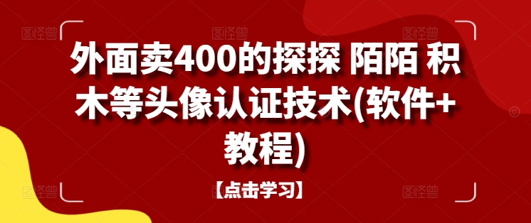 外面卖400的探探 陌陌 积木等头像认证技术(软件+教程) - 阿伟资源库-阿伟资源库