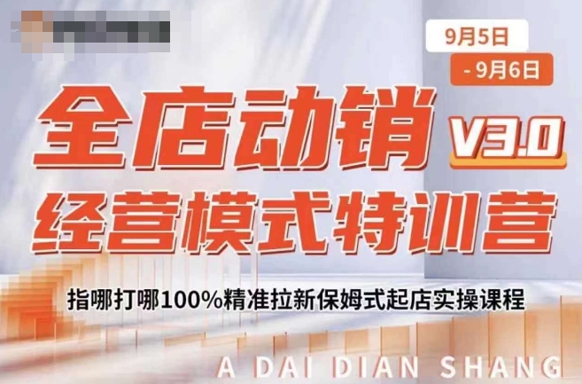 全店动销经营模式特训营，指哪打哪100%精准拉新保姆式起店实操课程 - 阿伟资源库-阿伟资源库