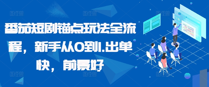 番茄短剧锚点玩法全流程，新手从0到1，出单快，前景好 - 阿伟资源库-阿伟资源库
