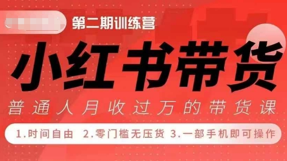 小Red书带货42天训练营 2.0版，宝妈+自由职+上班族+大学生，提高副业收入的大红利项目 - 阿伟资源库-阿伟资源库