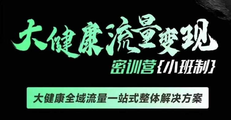 千万级大健康变现课线下课，大健康全域流量一站式整体解决方案 - 阿伟资源库-阿伟资源库