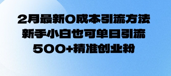 2月最新0成本引流方法，新手小白也可单日引流500+精准创业粉 - 阿伟资源库-阿伟资源库