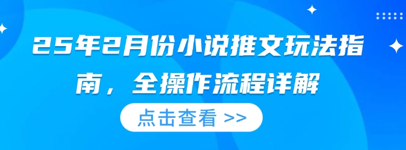 25年2月份小说推文玩法指南，全操作流程详解 - 阿伟资源库-阿伟资源库