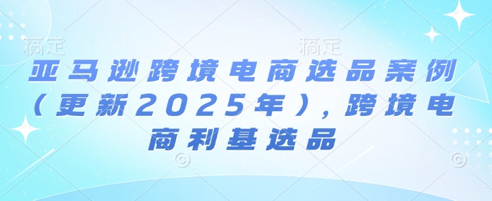 亚马逊跨境电商选品案例(更新2025年2月)，跨境电商利基选品 - 阿伟资源库-阿伟资源库