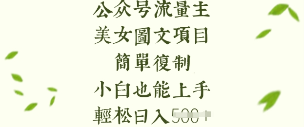 流量主长期收益项目，美女图片简单复制，小白也能上手，轻松日入5张 - 阿伟资源库-阿伟资源库