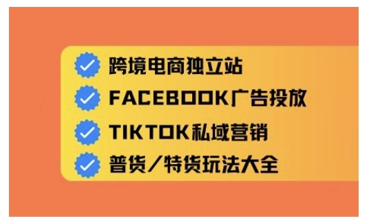跨境电商独立站及全域流量营销，从0基础快速入门并精通跨境电商运营 - 阿伟资源库-阿伟资源库