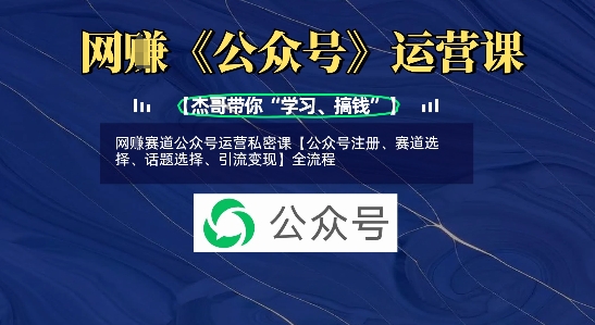 网创赛道公众号运营私密课【公众号注册、赛道选择、话题选择、引流变现】全流程 - 阿伟资源库-阿伟资源库
