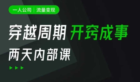 一人公司：流量变现课，一人公司的方法模型拆解， 拆解富人思维，流量思维，小老板思维等 - 阿伟资源库-阿伟资源库