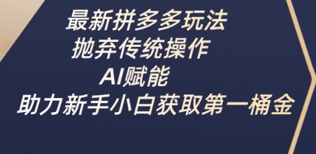最新拼多多玩法，抛弃传统操作，AI赋能，助力新手小白获取第一桶金 - 阿伟资源库-阿伟资源库