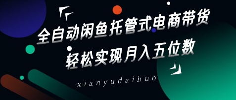 全自动闲鱼托管式电商带货，轻松实现月入五位数【揭秘】 - 阿伟资源库-阿伟资源库