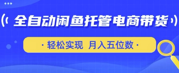 全自动闲鱼托管式电商带货，只需一部安卓手机和一个闲鱼号，轻松实现月入五位数【揭秘】 - 阿伟资源库-阿伟资源库